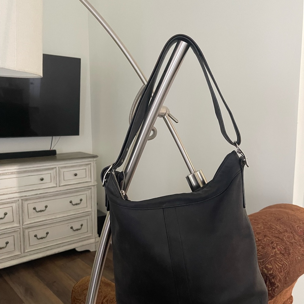 COACH Black Leather Crossbody Bag